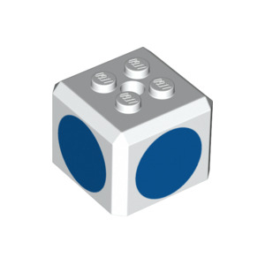 LEGO® Brique 4x4 Imprimée Motif Rond Bleu - Tête de Toad