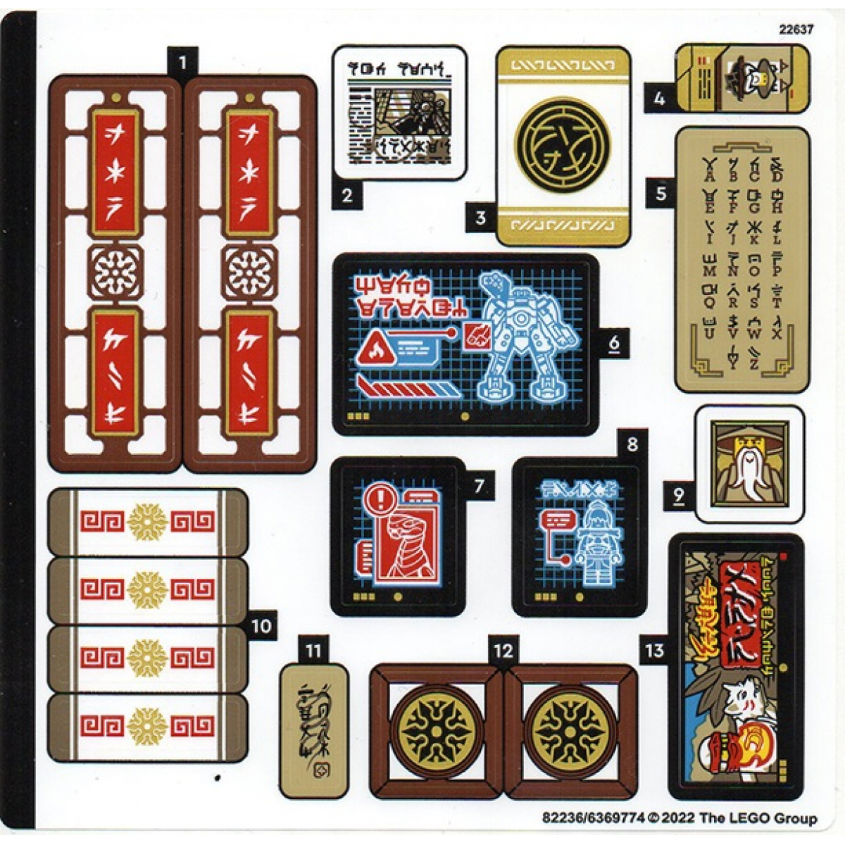 LEGO Stickers Ninjago LEGO Sticker Sheet for Set 71767 Ninjago The shop Briques Passion