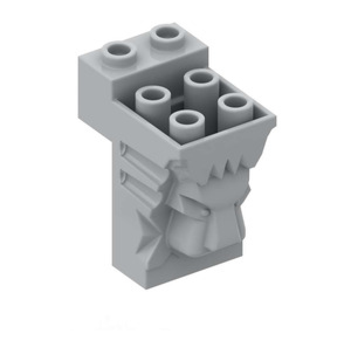 Bricks- plates Ornaments - LEGO® Brick Modified with Cutout and Lion Head - The Briques