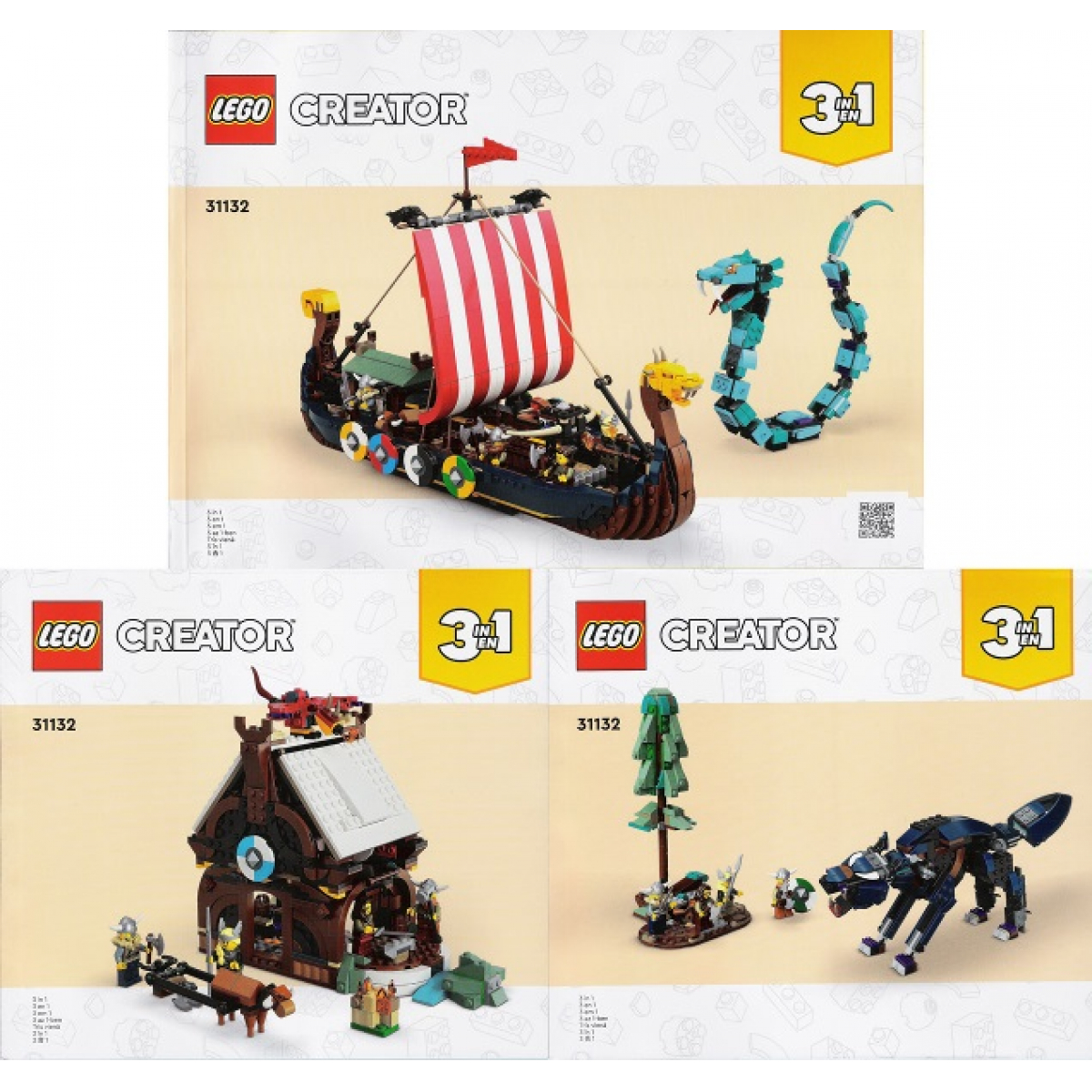 LEGO® Créator - Icons - LEGO® Notice - Papier Set 31332 - Le bateau viking  - La boutique Briques Passion