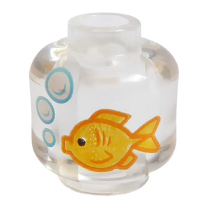 LEGO® Brique Ronde 1x1 Imprimée Poisson et Bulles d'eau