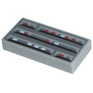 LEGO® Tile 1x2 with Groove with SW Computer Pattern