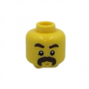 LEGO® Minifigure - Head Black Bushy Moustache