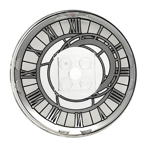 LEGO® Plate Ronde Inversée 6x6 Imprimée Cadran Horloge Romai