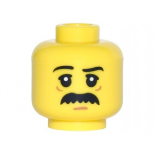 LEGO® Minifigure - Head Black Bushy Moustache