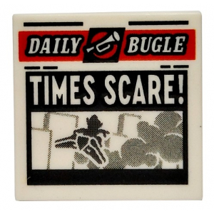 LEGO® Tile 2x2 with Newspaper 'DAILY BUGLE'