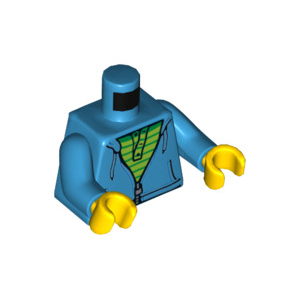 LEGO® Torso Hoodie with Zipper over Lime and Green Striped S