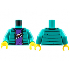 LEGO® Torso Jacket with Zipper Dark Purple Shirt with White