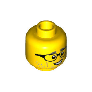 LEGO® Minifigure Head Male Glasses Pattern