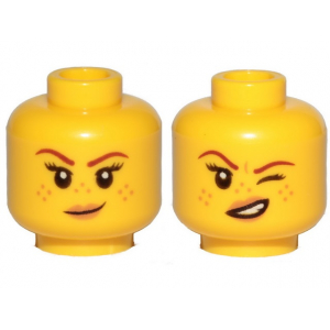 LEGO® Mini-Figurine Tête Femme Avec 2 Expressions (3O)