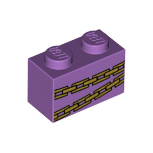 LEGO® Brique 1x2 Imprimée De Chaines Dorées