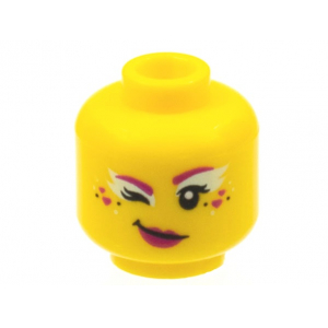 LEGO® Minifigure Head Female Magenta Eyebrows Hearts