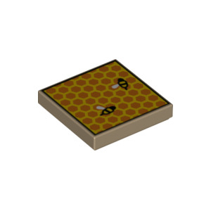 LEGO® Tile 2x2 with Groove with Beehive Frame 2 Bees