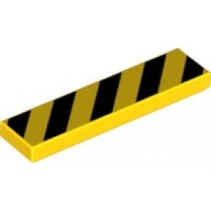 LEGO® Tile 1x4 with Black and Yellow Danger Stripes