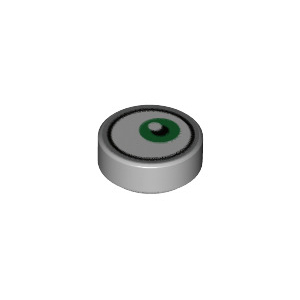 LEGO® Tile Round 1x1 with Green Eye Pattern