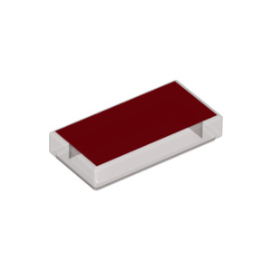 LEGO® Tile 1x2 with Groove with Red Surface Pattern