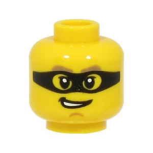 LEGO® Minifigure Head Dark Tan Thick Eyebrows Black Mask