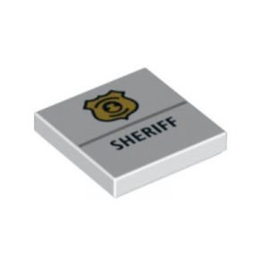 LEGO® Plate Lisse 2x2 Imprimée Sheriff avec Logo