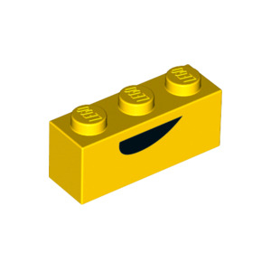 LEGO® Brique 1x3 Imprimée Bouche Noir