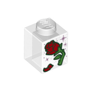 LEGO® Brick 1x1 with Red Rose and Petal