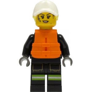 LEGO® Mini-Figurine Femme Pompier avec Gilet de Sauvetage