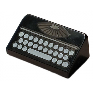 LEGO® Slope 1x2x2/3 with Manual Typewriter Vintage Keyboard