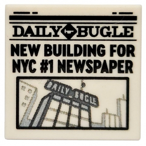 LEGO® Tile 2x2 with Newspaper 'DAILY BUGLE'