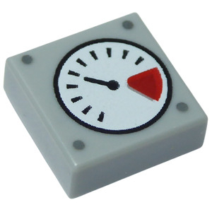 LEGO® Tile 1x1 with Groove with White and Red Gauge