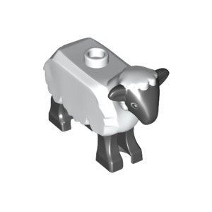 LEGO® Sheep with Black Head and Legs and Eyes Pattern