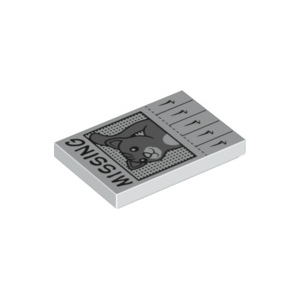 LEGO® Plate Lisse 2x3 Imprimée Chat Perdu