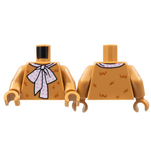 LEGO® Torso Reddish Brown Fur Large White Tie