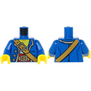 LEGO® Torso Pirate Open Jacket with Silver Collar and 3 Butt