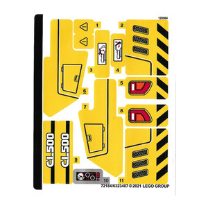 LEGO® Autocollant - Stickers Set Technic 42121 Pelleteuse