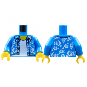 LEGO® Torso Haiwaiian Shirt Open with White Flowers