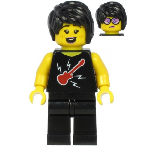 LEGO® Mini-Figurine Femme Rock Guitare Electrique Imprimée