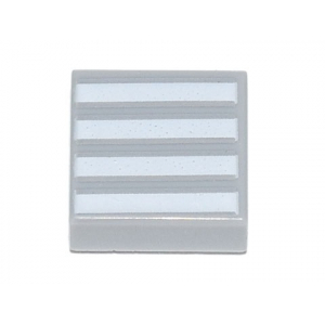 LEGO® Tile 1x1 with Groove with 4 White Stripes Pattern