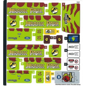 LEGO® Autocollant - Stickers Set 76956 Jurassic World