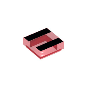 LEGO® Plate Lisse 1x1 Imprimée Bande Noire