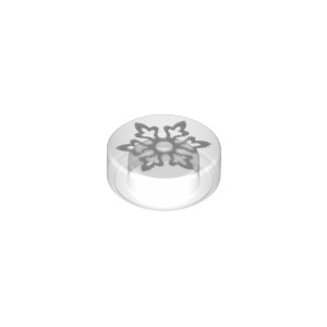 LEGO® Plate Lisse Ronde 1x1 Imprimée Flocon de Neige