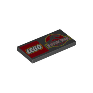 LEGO® Plate Lisse 2x4 Imprimée Logo LEGO et Jurassic Park