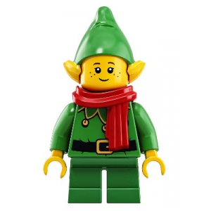 LEGO® Minifigure Elf Green Scalloped Collar with Bells