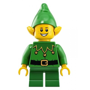 LEGO® Minifigure Elf Green Scalloped Collar with Bells