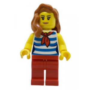 LEGO® Beachgoer White and Dark Azure Striped Female