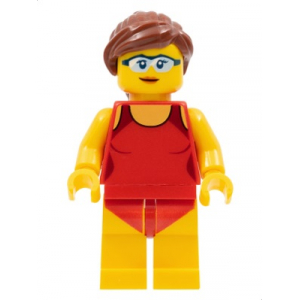 LEGO® Minifigure Beachgoer Red Female Qwimsuit