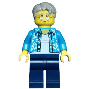 LEGO® Minifigure Beachgoer Gray Male Hair