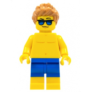 LEGO® Minifigure Beachgoer Blue Male Swim Trunks