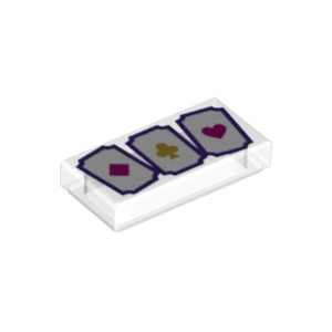 LEGO® Tile 1x2 with Groove with 3 Playing Cards