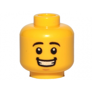 LEGO® Minifigure Head Black Eyebrows White Pupils Chin Dimpl