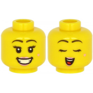 LEGO® Minifigure Dual Head Sided Female Pink Lips