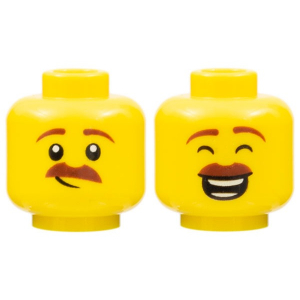 LEGO® Mini-Figurine Tête Homme 2 Expressions Moustache (4Z)